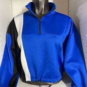 Sports Illustrated Women's Scuba Popover Crop Top Hoodie Multicolor Size M